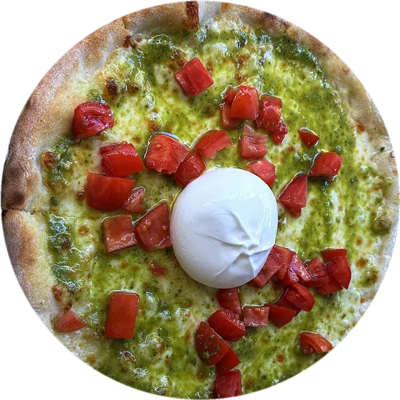 Pizza pesto e burrata